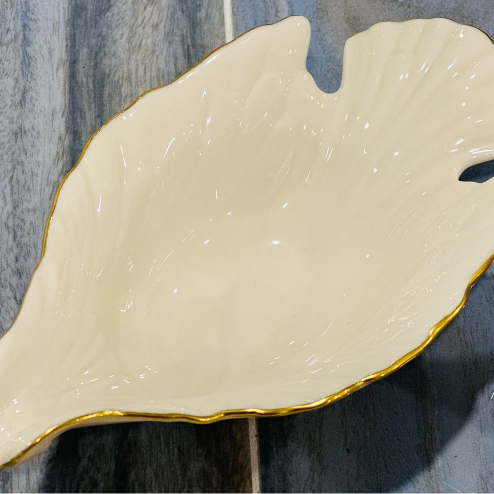 LENOX CHINA DOVE OPEN CANDY DISH Bird-Shape Bowl Cream Ivory 24k Gold Trim